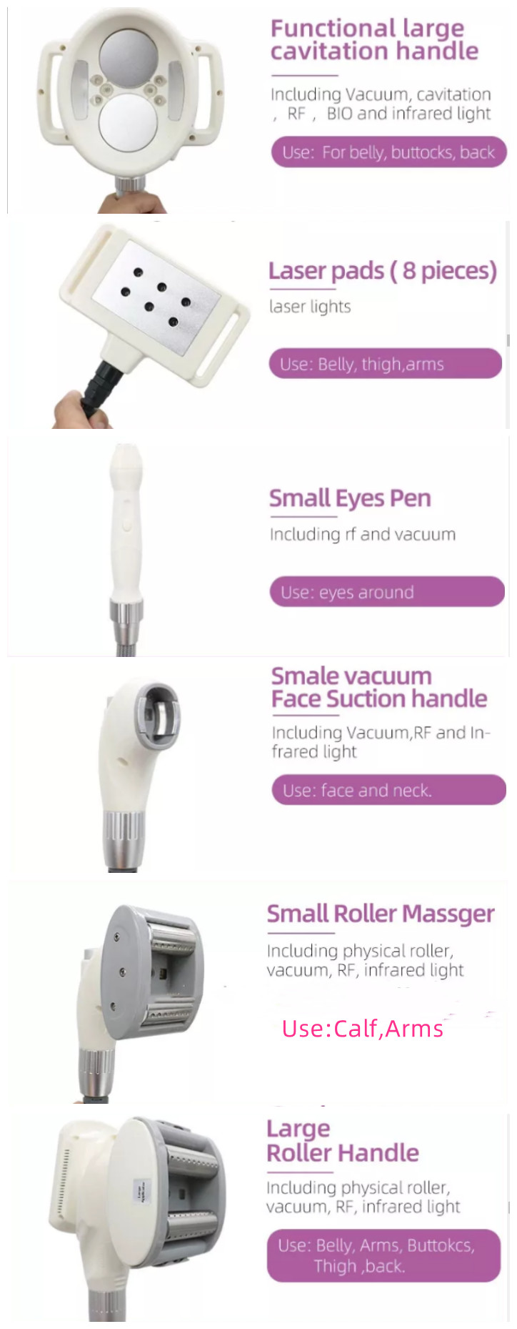 7 In 1 Vacuum Cavitation Slimming Machine Vela V10 Rf Body Sculpting Cavitation Machine