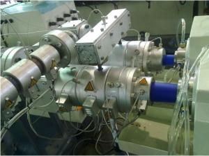 Wholesale CE / ISO9001 Twin Screw Extruder Pvc Pipe Extrusion Line 150-800kg/H from china suppliers