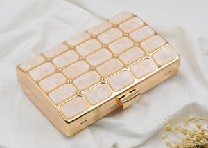 Wholesale Rose Acrylic Stone Shell Evening Clutch Box HandBag Shining Customized Logo from china suppliers