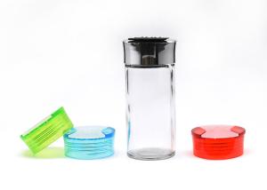 Wholesale High White Glass Empty Glass Jars Salt And Pepper Shakers Round Shape from china suppliers
