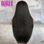 Silk Straight 360 Lace Frontal Wig Raw Brazilian Human Hair Elastic Net At Back