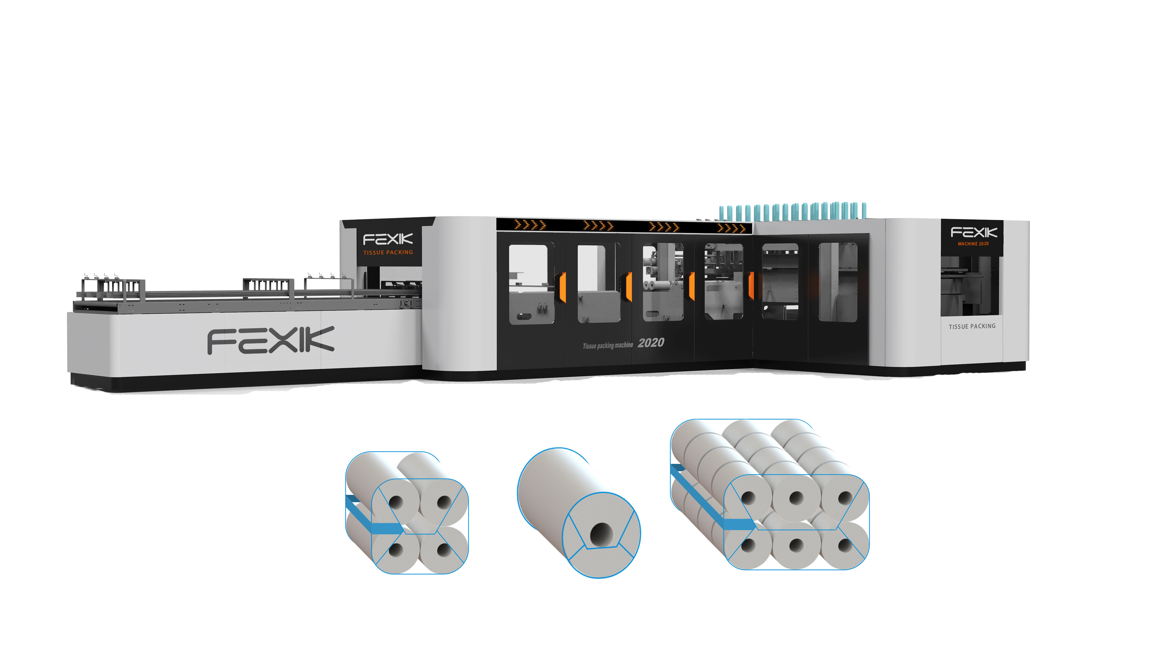 300L/Min 140packs/Min Paper Roll Wrapping Machine