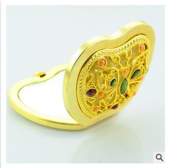 New creative promotion gift customed diamond logo gold apple luxury pocket