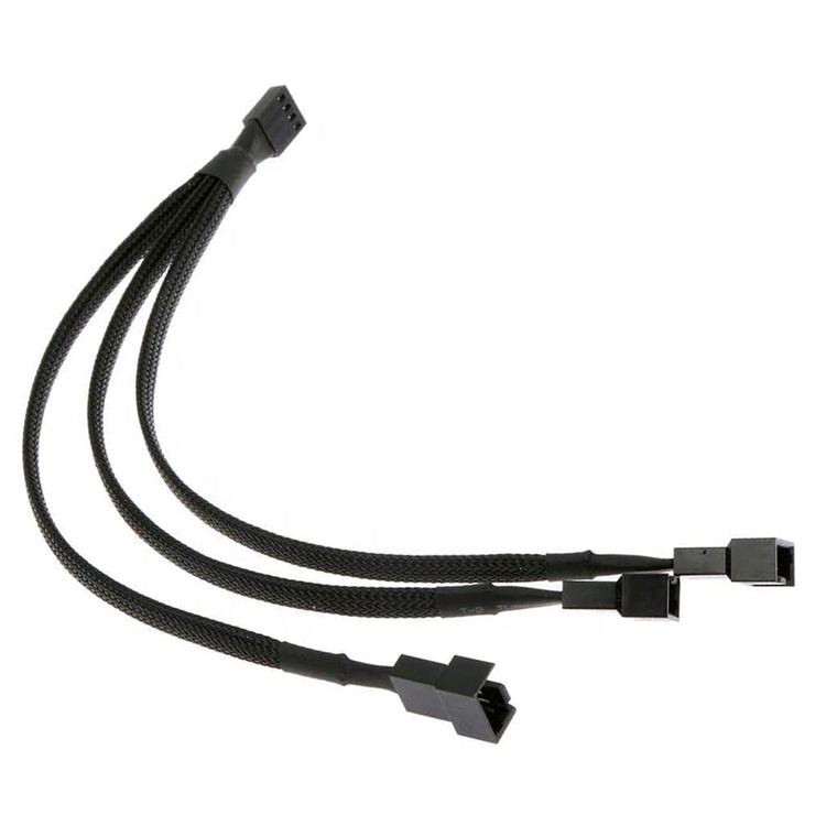 1 to 3 CPU 4 PIN Connector PC Case Temperature Control Cooling Fan Y Splitter Extension PWM Cable