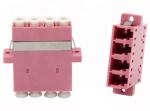 Om4 Fiber Optic Adapter LC Upc To LC Upc Quad Adapter With Flange