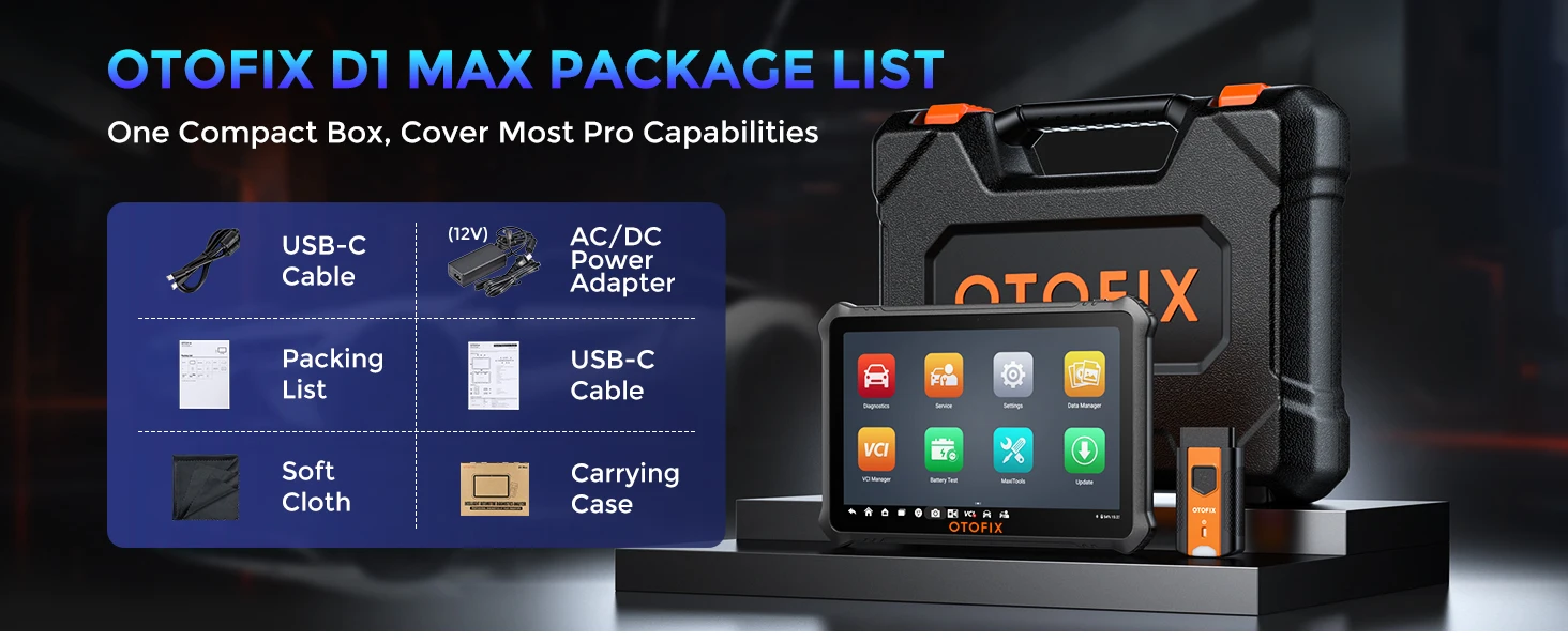 OTOFIX D1 Max Diagnostic Scanner Bi-Directional Bluetooth Scan Tool ECU Coding OBD2 Diagnostic Tools 2 Year Free Update
