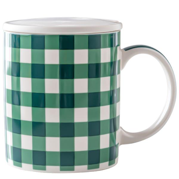 Custom Porcelain Taza Navidad Green Mosaic Ceramic Cup For Business Relationship