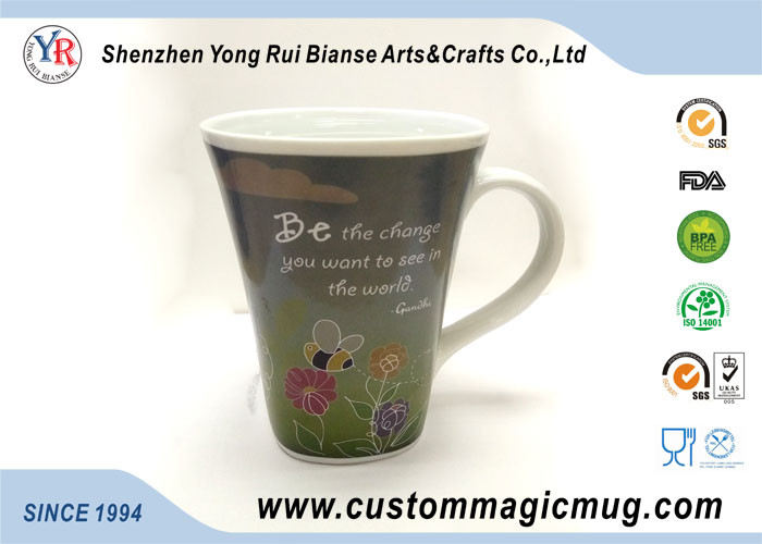 Large Horn Shape Novelty Heat Changing Coffee Mug Eco Friendly Ceramic