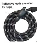 1.5m Pet Reflective Rope Leather Nylon Dog Cat Running Leash