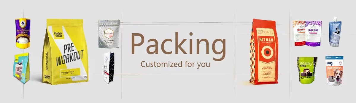 Custom Full Printing Matte Plastic Packaging Bags With Square Bottom And Zipper Top