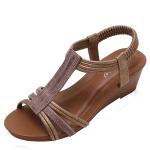 BS124 Roman Retro Wedge Sandals Female Summer 2021 New National Style Word With