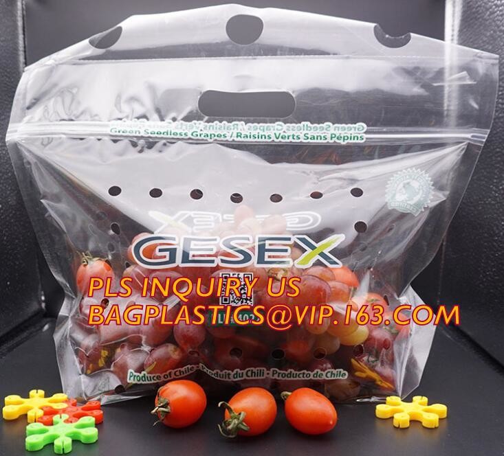 fruit bag for fruit protection, Perforated Better Aseptic Grape Bag, Cherry Bag, Fruit plastic bag, Stand up Zip lockk fre