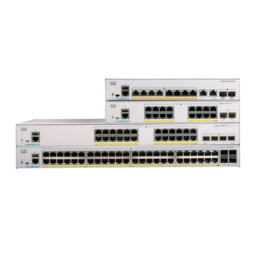 Network management switch Cisco C1000-8P-E-2G-L 8-port gigabit 2x 1G SFP and RJ-45 combo uplinks POE 67W