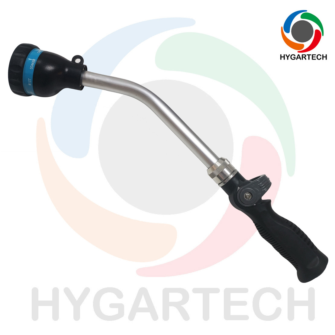 Thumb Control Metal Extended 8-function Sprayer With 20cm Metal Extended Tube Bent 35 Degree With 3/4" Female X Male Thread