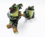 Cute frog metal rhinestone box wholesale frog jewelry boxes custom jewelry boxes