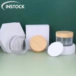 Empty 15ml 30ml Plastic Cosmetic Packaging Jars Clear Jar With White Lid Body