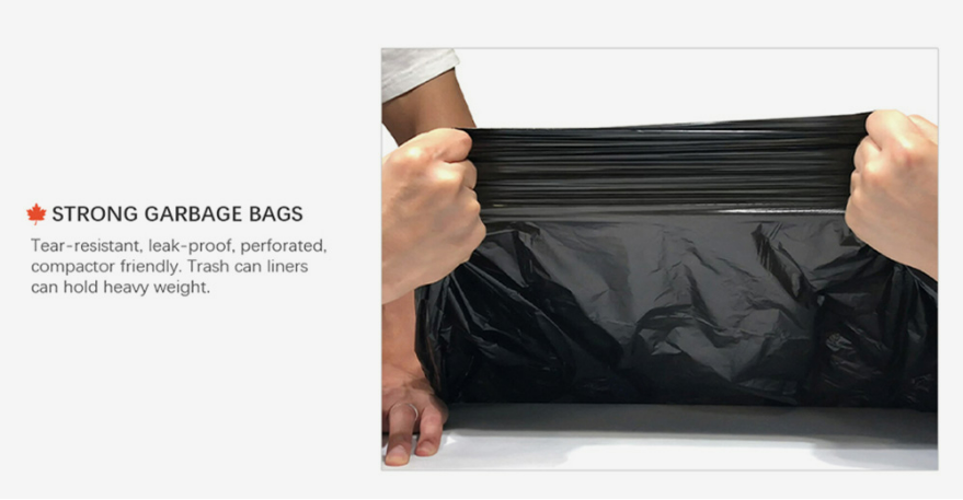 5-50 mic Thickness HDPE/LDPE/LLDPE Black Garbage Trash Bag from for Customer Needs