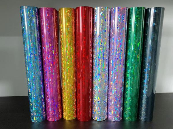 Removable Self-Adhesive Laser Color Decorative Glass Film PET Vinyl Color