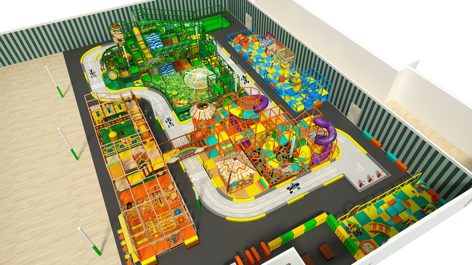 Naughty Fort Childrens Indoor Play Equipment Trampoline Park Video Game Style
