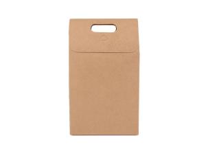 Wholesale Folding Hard Brown Kraft Paper Gift Bags With Handles For Taking Away from china suppliers