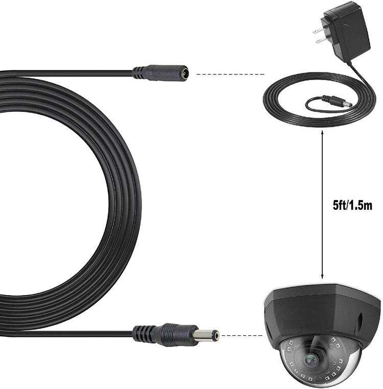Male to Female 5.52x1 5.5x2.5 3.5x1.35 4.0x1.7mm DC Power Extension Cable for CCTV Camera LED Light