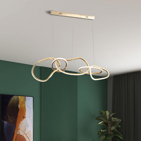 Golden Cross Ring Chandelier Luxury Hanging Lamps Modern LED Circle Ring Pendant