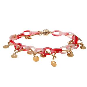 Wholesale Resin Gold Zircon Brass Magnets Handmade Beads Bracelets Gradient from china suppliers