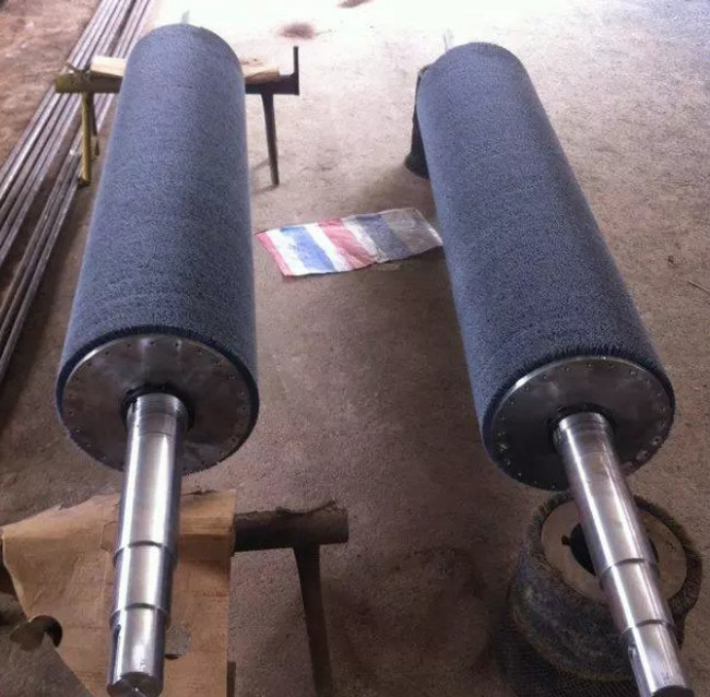 Industrial Steel Wire Copper Plated Brush Roller High Temperature Resistant Polishing Brush Roller