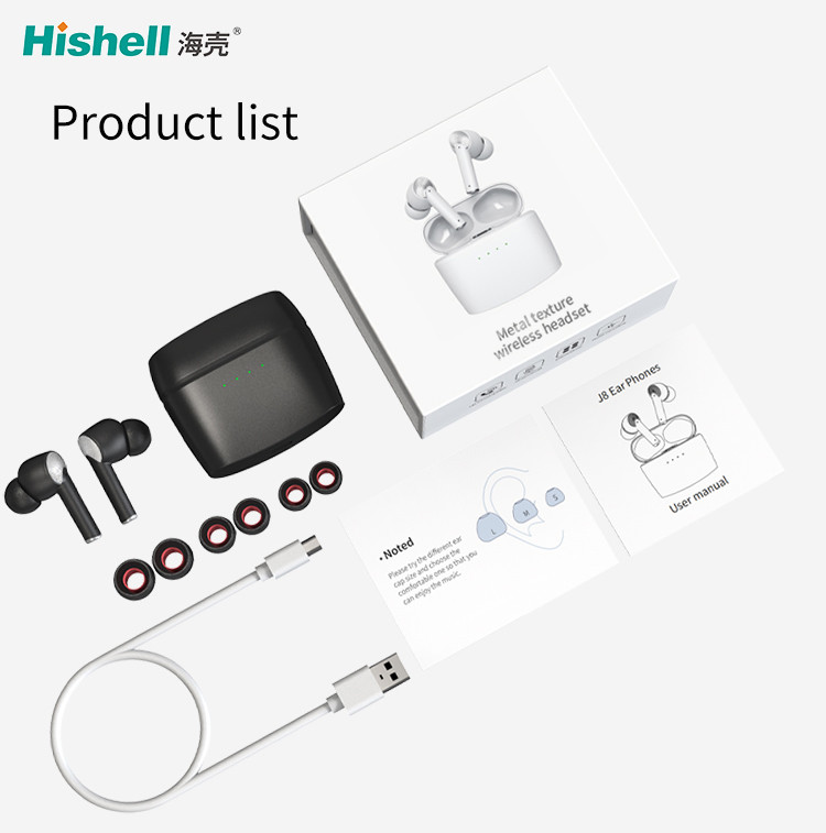 500mAh Waterproof Wireless Noise Cancelling Earbuds HiFi With J8 Led Display