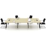 Office Furniture Melamine Board Conference Room Table Deep Oak + Light Oak Color