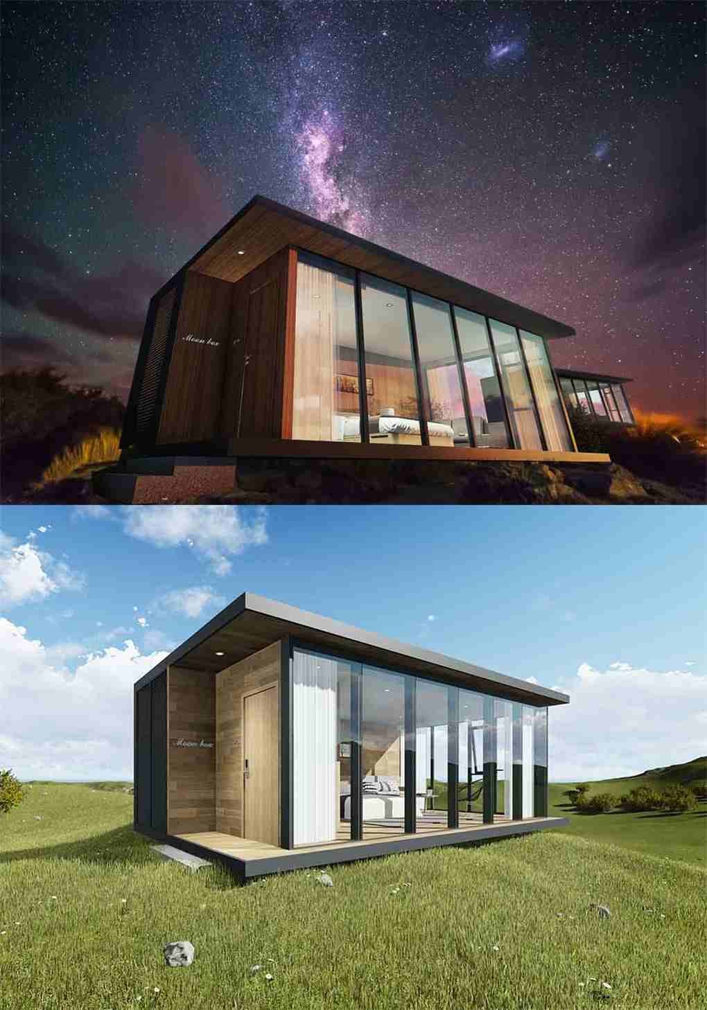Lightweight Luxury Prefabricated Houses / Aluminum Prefab Homes For Hotel