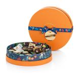 Dia 14cm Christmas Chocolate Packaging , Assorted Chocolate Gift Boxes Ribbon