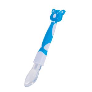 Wholesale Food grade friendly soft silicone baby feeding utensil straight and curved handle training spoon fork set from china suppliers
