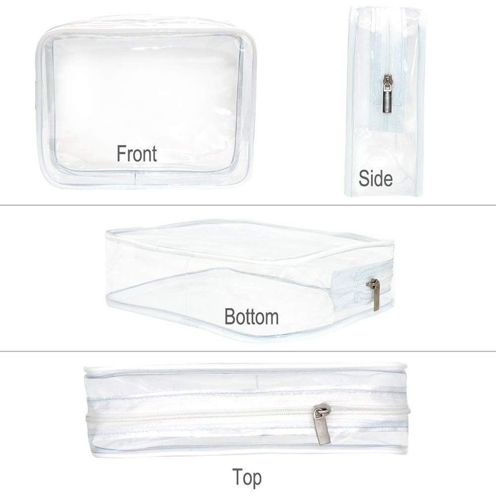 Waterproof Zipper Transparent PVC Travel Luggage Pouch