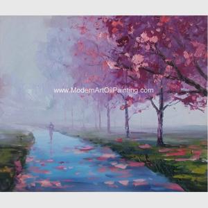 Wholesale Abstract Custom Palette Knife Landscape Painting Country Road For Star Hotels from china suppliers