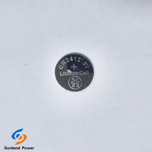 Ultra Thin CR2412 3.0V 100mA LiMnO2 Lithium Coin Cell Battery For Car Key Remote