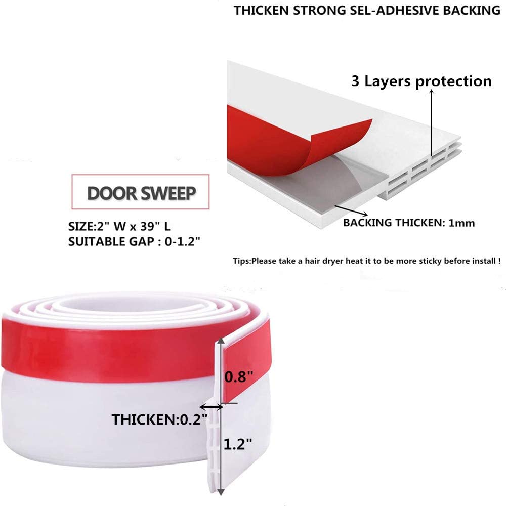 Weatherproof Universal Garage Door Bottom Threshold Seal Strip Keeps Out Water and Debris