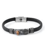 Knitted leather men's magnetic buckle bracelet, trendy boat anchor design,