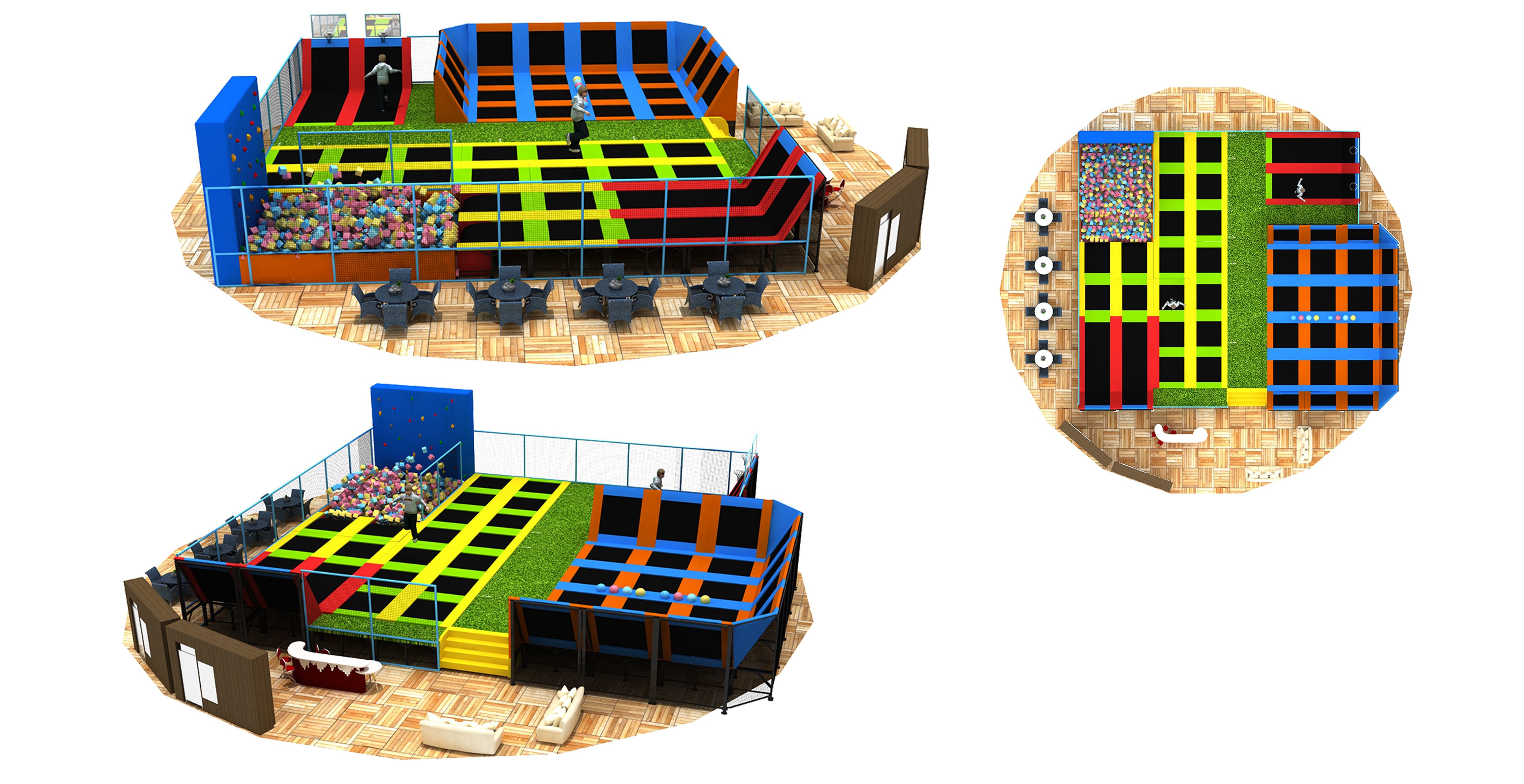 360M2 Funny Kids Indoor Trampoline Playground Equipment/ Indoor Trampoline Center