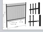 Boundary protection welded galvanized steel temporary picket fence tubular