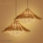 Hand Woven Rattan Pendant Lamp Restaurant Bedroom Corridor Chandelier Indoor Led