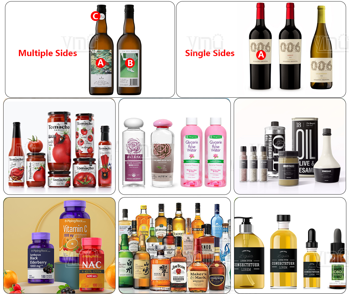 YM515 Automatic Beverage Beer Aluminum Can Vision-Based Orientation Bottle Labeling Machine With Date Code Laser Printer