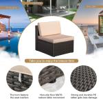 Patio Rattan Furniture Set Hidden Storage, 7 Sofa Sections, Outdoor Wicker
