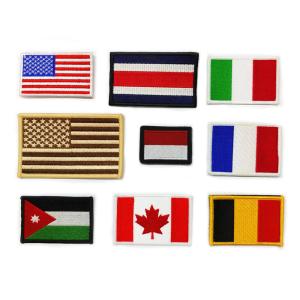 Wholesale American Canada National Embroidery Flag Patch Customized Shape Size For Military Bag from china suppliers