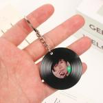 Metal Ring Transparent Acrylic Keychain Durable Simple Album CD Singer Idol