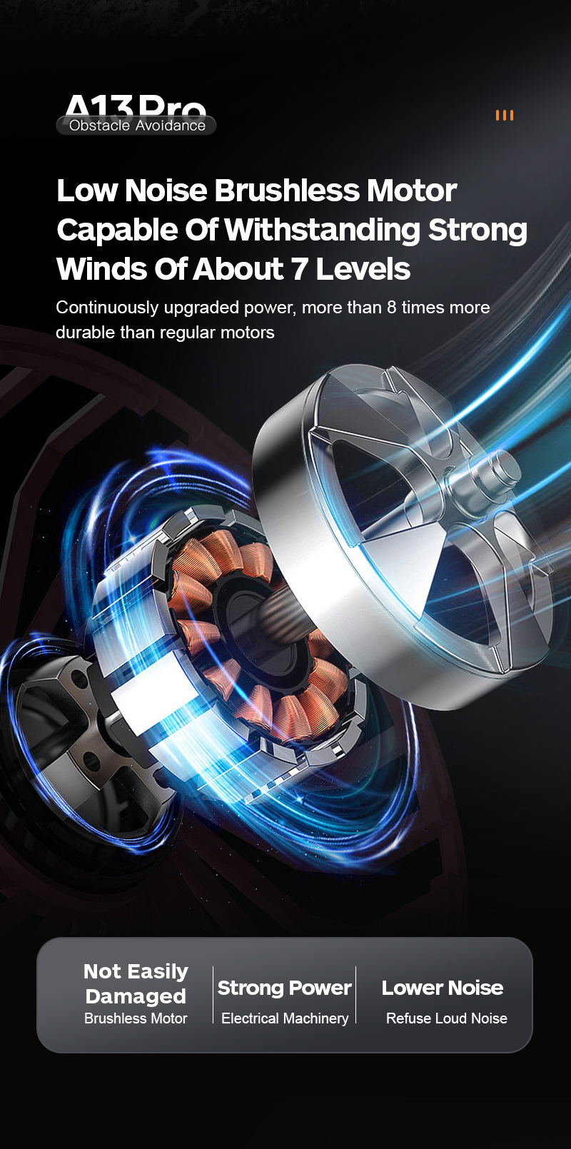 A13 Mini Drone 4k Dual Camera Obstacle Avoidance Optical Flow Foldable Wifi Brushless Motor Dron Quadcopter Toy Foldable