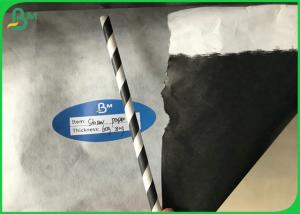 Wholesale FDA Certified Black Printed Straw Paper Roll 60g Food Grade Paper 15mm Width from china suppliers