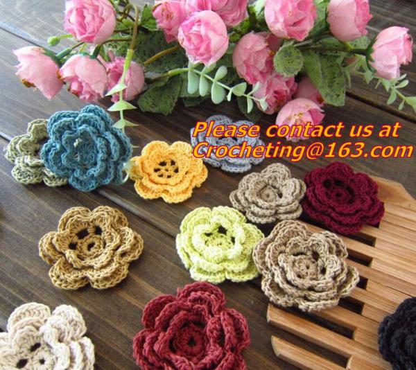 vintage crochet cup mats round motif doilies Crochet Applique headband flowers
