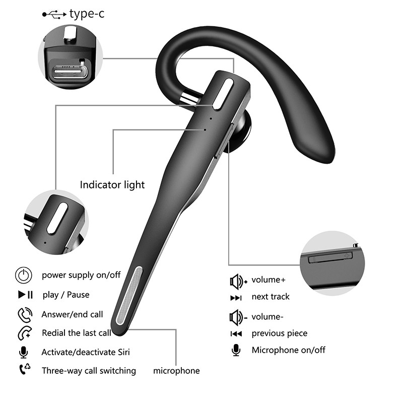 Handsfree Active Noise Reduction Earbuds Drive Call Sports BT5.0