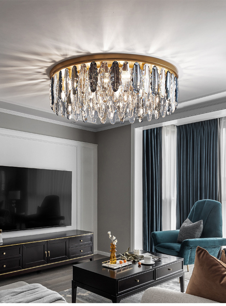 Modern gold ceiling chandelier for bedroom round hanging lamp kitchen fixtures(WH-CA-69)